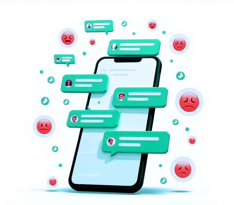 celular com várias mensagens não respondidas acumulando-se